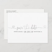 Zilveren Hart Red de Datum Aankondigingskaart (Voorkant / Achterkant)