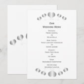 Zilveren Hart Trouwontwerp Menu (Voorkant / Achterkant)