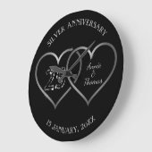 Zilveren harten en cijfers grote klok (Hoek)