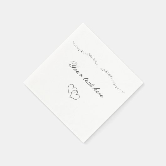 Zilveren Harten & Sparkle bruiloft servetten (Hoek)