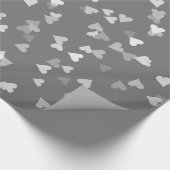 Zilveren Hartjes Confetti Cadeaupapier (Hoek)