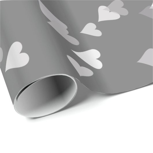 Zilveren Hartjes Confetti Cadeaupapier (Rol Hoek)