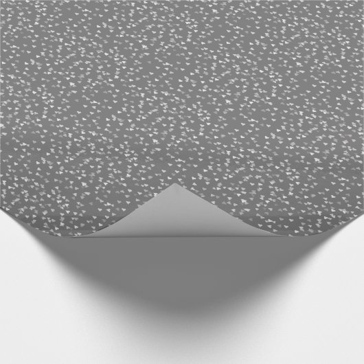 Zilveren Hartjes Confetti Cadeauverpakking Cadeaupapier (Hoek)