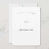 Zilveren Hartjes & Glitter Bruiloft RSVP Kaart (Achterkant)