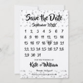 Zilveren Hartjes Kalender Save The Date (Voorkant)