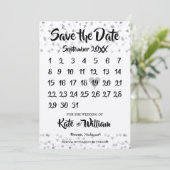 Zilveren Hartjes Kalender Save The Date (Staand voorkant)
