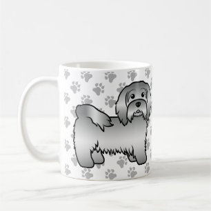 Zilveren Havanese Mooie Cartoon Hond Illustratie Koffiemok