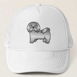 Zilveren Havanese Mooie Cartoon Hond Illustratie Trucker Pet