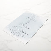 Zilveren Heilig Kruis Doop Folie Uitnodiging (Gedraaid)