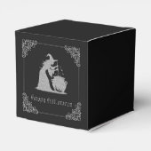 Zilveren heks en ketel Halloween Bedankdoosjes (Achterkant)