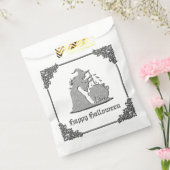 Zilveren heks en ketel Halloween Bedankzakje (Gezegeld)