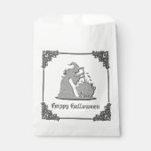 Zilveren heks en ketel Halloween Bedankzakje (Voorkant)
