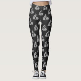 Zilveren heks en ketel Halloween Leggings