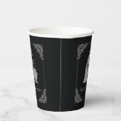 Zilveren heks en ketel Halloween Papieren Bekers (Rechts)