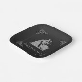 Zilveren heks en ketel Halloween Papieren Bordje (Gebogen)