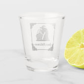 Zilveren heks en ketel Halloween Shot Glas (Achterkant)