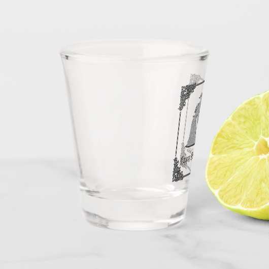 Zilveren heks en ketel Halloween Shot Glas (Links)