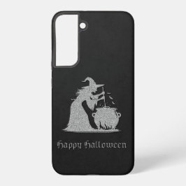 Zilveren Heks & Ketel Halloween Samsung Galaxy Hoesje