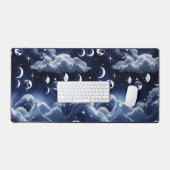 Zilveren Hemelse Maan voor Moderne Astrologie Deco Bureaumat (Keyboard & Muis)
