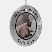 Zilveren Herdenkings Kunst voor Sphynx Kat Keramisch Ornament (Rechts)