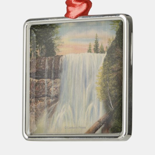 Zilveren Herfsten op Silver Creek, Oregon Uitzicht Metalen Ornament (Links)