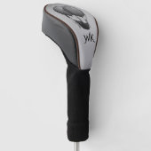 Zilveren heteluchtballonnen met scheepsmonogram golfheadcover (Schuin)