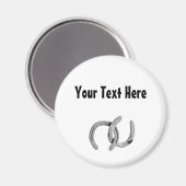 Zilveren Hoefijzer  magneet (Voorkant / Achterkant)