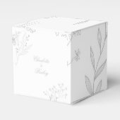 Zilveren hoek Floral Boho bruiloft Bedankdoosjes (Voorkant Zijde)