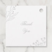 Zilveren hoek Floral Boho bruiloft Bedankjes Labels (Achterkant)