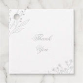 Zilveren hoek Floral Boho bruiloft Bedankjes Labels (Voorkant)