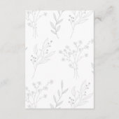 Zilveren hoek Floral Boho bruiloft Informatiekaartje (Achterkant)