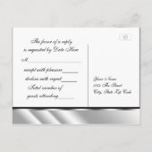 Zilveren Hoge Hak Schoen RSVP Uitnodiging Briefkaart (Achterkant)