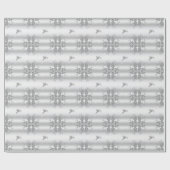 Zilveren Holly en Duif Cadeaupapier (Vlak)