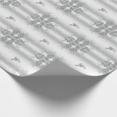 Zilveren Holly en Duif Cadeaupapier (Hoek)