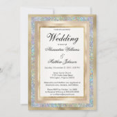 Zilveren holografische glitter champagne gouden br kaart (Voorkant)