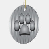 Zilveren Hond Bone en Paw Kerst Ornament (Rechts)