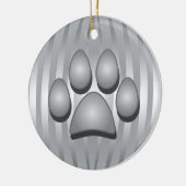Zilveren Hond Bone en Paw Kerst Ornament (Links)