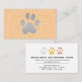 Zilveren Hond Poot  Visitekaartje (Voorkant / Achterkant)