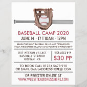 Zilveren honkbalknuppel & -uitrusting, Honkbalcamp Flyer (Voorkant)