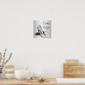 Zilveren hooggehakte schoen Candy buffet bord Poster (Keuken)