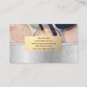 Zilveren houten korrellijnen | Make-up en borstels Visitekaartje (Achterkant)