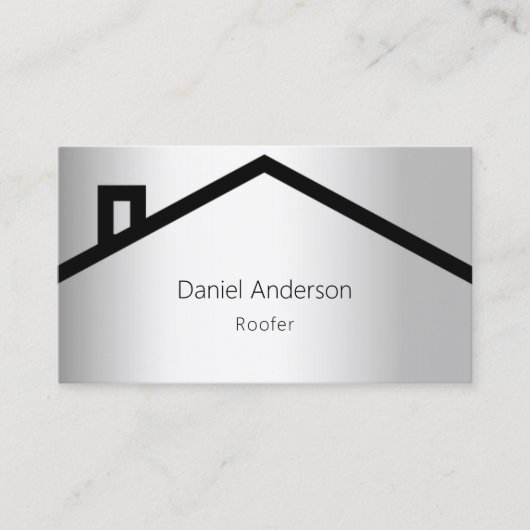 Zilveren huis dak moderne QR-code Visitekaartje (Voorkant)