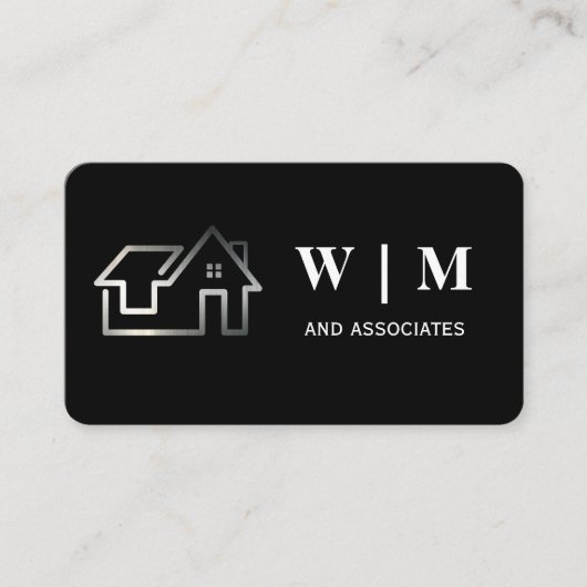 Zilveren Huis Logo Visitekaartje (Voorkant)