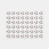 Zilveren Husky Love fleece deken (Voorkant (Horizontaal))