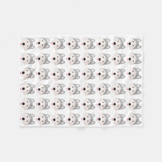 Zilveren Husky Love fleece deken (Voorkant (Horizontaal))