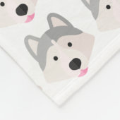 Zilveren Husky Love fleece deken (Hoek)