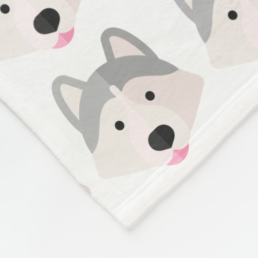 Zilveren Husky Love fleece deken (Hoek)