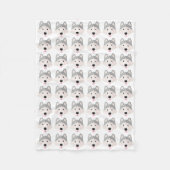 Zilveren Husky Love fleece deken (Voorkant)