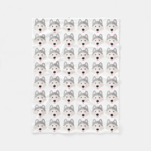 Zilveren Husky Love fleece deken