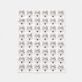 Zilveren Husky Love fleece deken